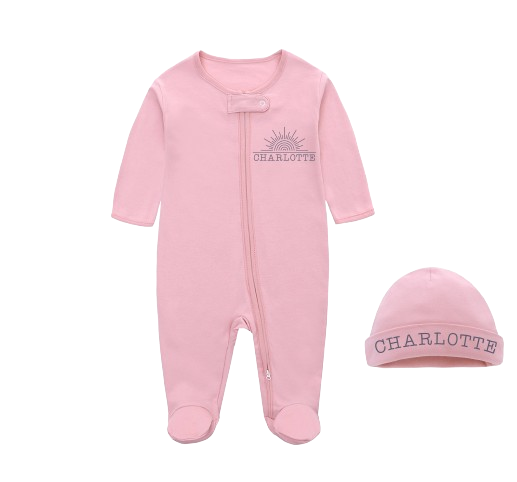 Personalise Pink Zippy Romper Set