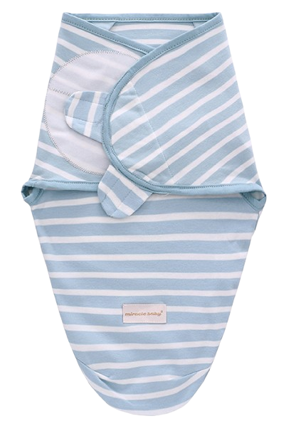 Grey Stars and Blue Stripes Swaddle 2pk