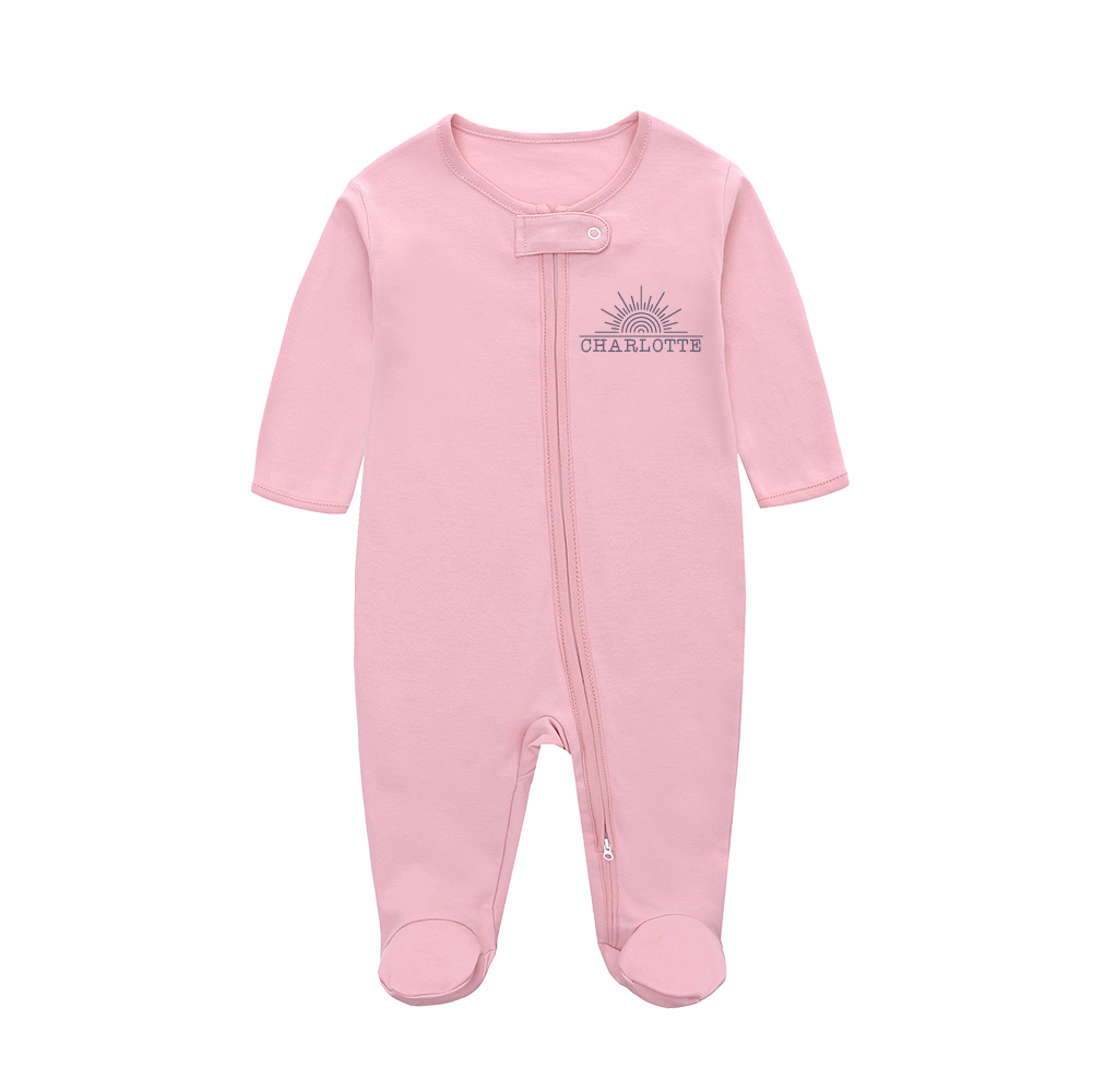 Personalise Pink Zippy Romper Set